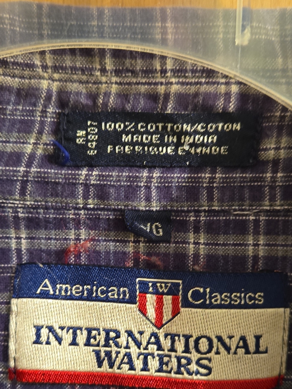 International Waters Men’s Blue Plaid Button-Down Shirt